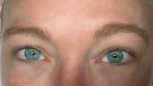 Before Close Up van blauwe ogen voor wimperextensions