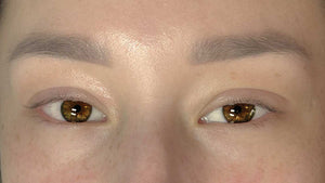 Before Close Up van bruine ogen voor wimperextensions L krul