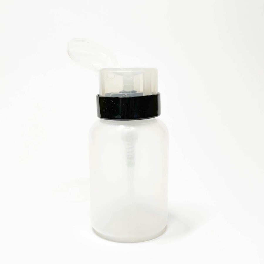 Reinigingsflesje (Dispenser) met pomp voor schoonheidsbehandelingen (open) van Luxury Lashes